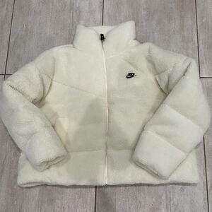New Nike Therma-Fit Series Down Fill Fluffy Jacket Cream Size XL DD4654-715